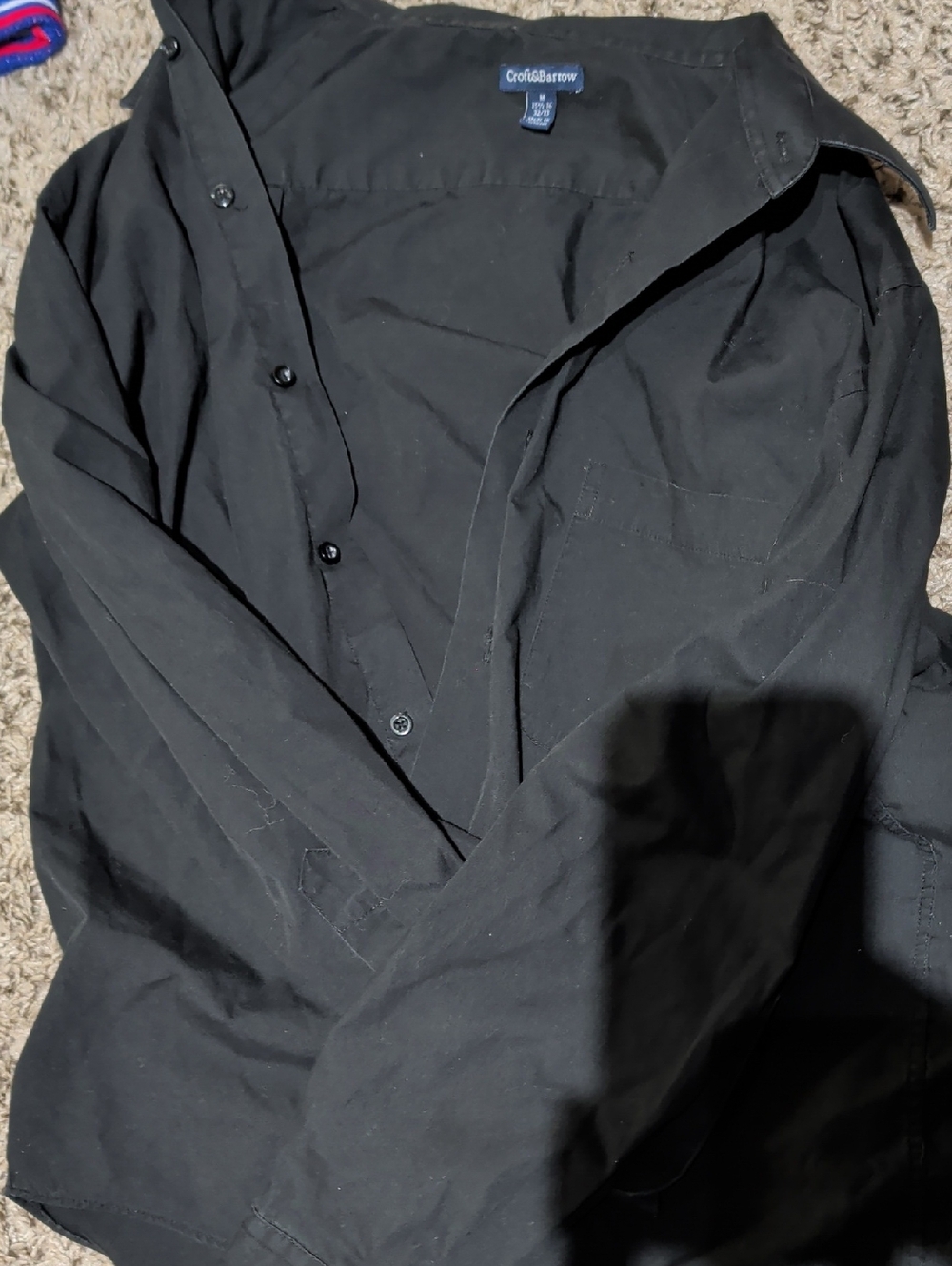 croft & barrow Black Men's Long-Sleeve Button-Down Shirt